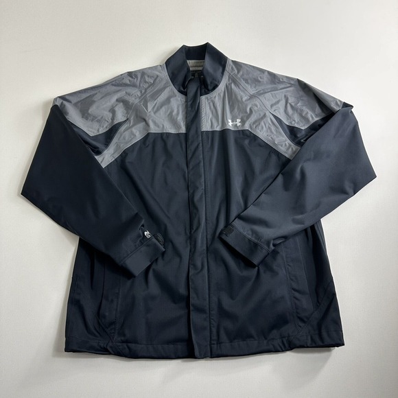 Under Armour Storm Jacket UA  Running‎ Windbreaker Mens Size Medium Black Gray - Picture 1 of 11